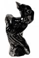 Contemporary black ceramic loving couple ornament, kissing couple ornament
