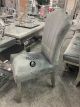 2x Grey velvet dining chairs with chrome leg, grey velvet chair