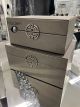 Stunning set of 2 pewter grey faux leather jewellery boxes geometric design