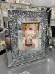 Luxury crushed diamond 6x4 mirrored photo frame, glitz sparkle picture frame 