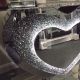 Mirrored crushed crystal LED love heart console table, silver mirror side table