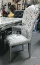 2x Silver Crushed velvet dining chairs