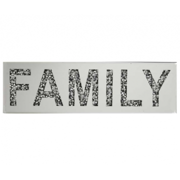 Diamond Crush Mirror Family Sign Family Glitz Sparkle Wall Plaque