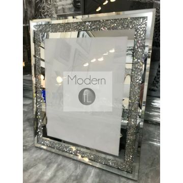 Crushed diamond 5x7 photo frame mirror glass trim with crushed sparkle 