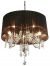 5 light crystal droplet chandelier with black ribbed shade