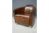 Rustic Leather Cigar chair with wood feet, occasional brown leather chair