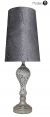 Silver mercury table lamp with grey crushed velvet shade