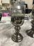Large Smoked Grey Glass Candle Holder